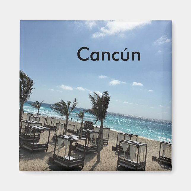 Imán Cancún (México) -  de 2 pulgadas cuadradas (Frente)