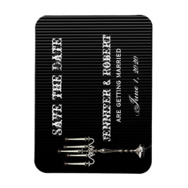 Imán Candelabra gótica sobre plata negra salva la fecha