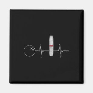 Imán Candlepin Bowling Funny Heartbeat Bowler
