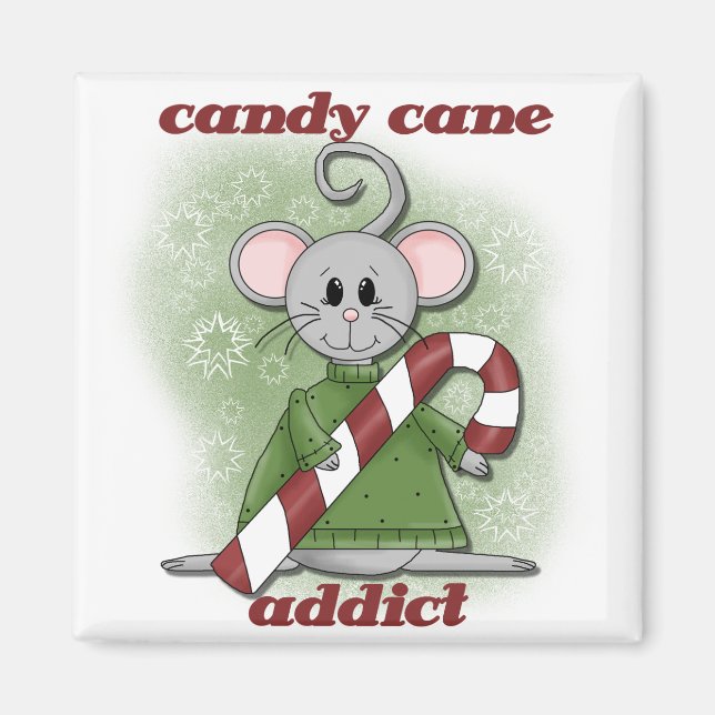 Imán Candy Cane Addict Tshirts y regalos (Frente)