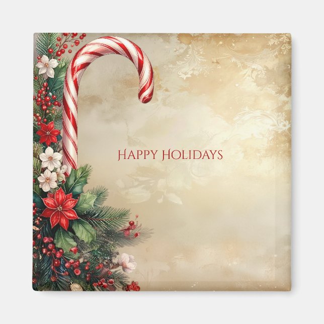 Imán Candy Cane Christmas Holiday Magnet (Frente)