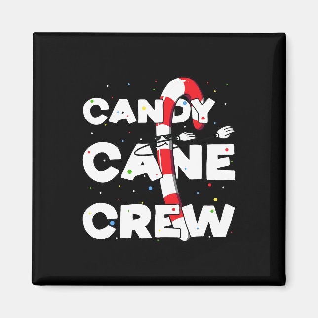 Imán Candy Cane Crew Fun Navidades Candy Lover Bailando (Frente)