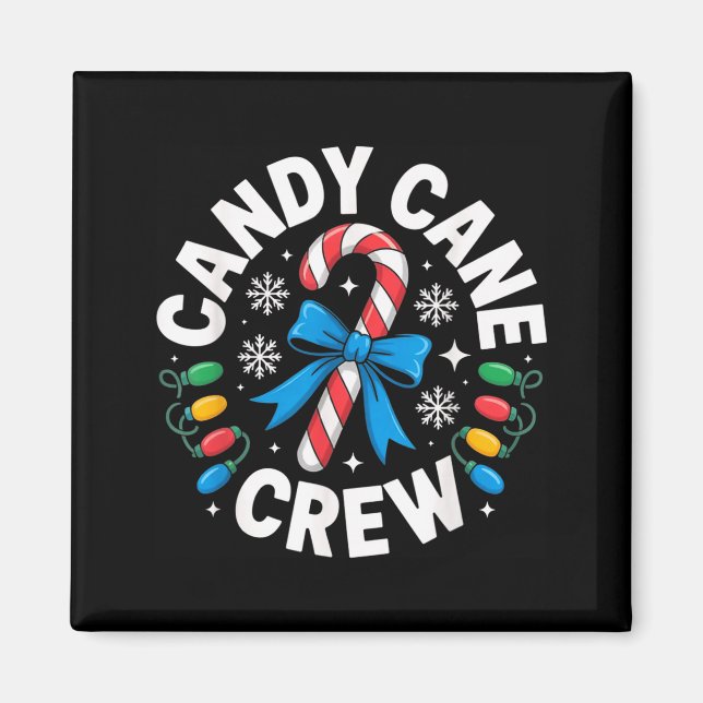 Imán Candy Cane Crew Funny Christmas Candy Lover X-mas  (Frente)