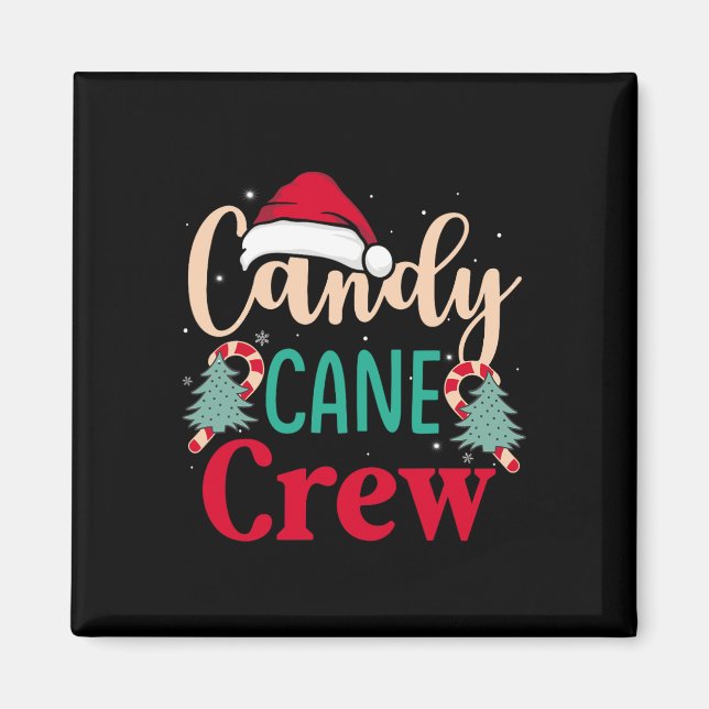 Imán Candy Cane Crew Navidades divertidos Candy Lover X (Frente)