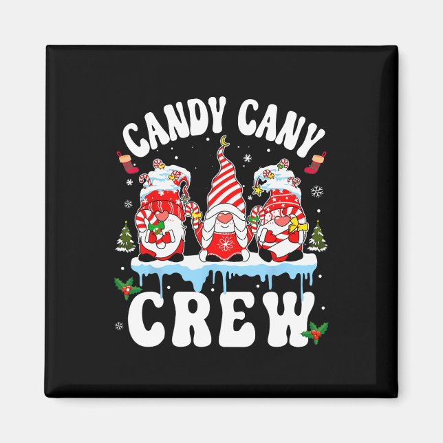 Imán Candy Cane Crew Para Navidad Familiar Y Primo (Frente)