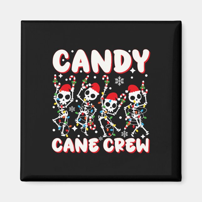 Imán Candy Cane Crew Skeleton Navidades Candy Lover Xma (Frente)