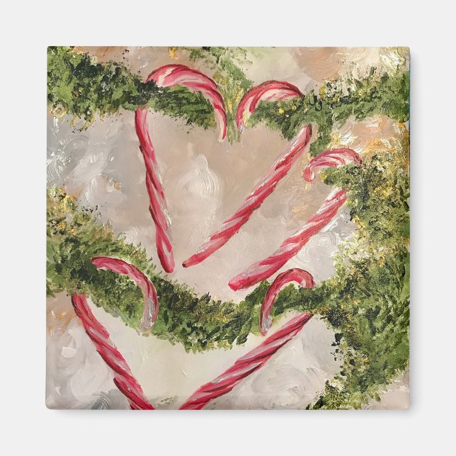 Imán Candy Cane Heart Magnet (Frente)