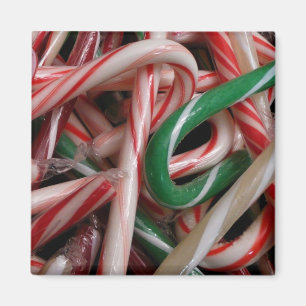 Imán Candy Canes Navidades vacaciones Verde Blanco y Ro