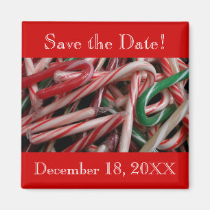Imán Candy Canes Save the Date Magnet