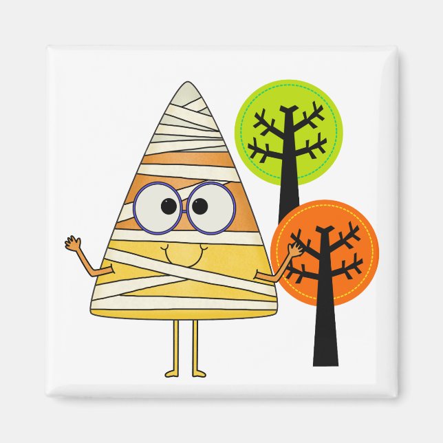 Imán Candy Corn Mummy Halloween (Frente)