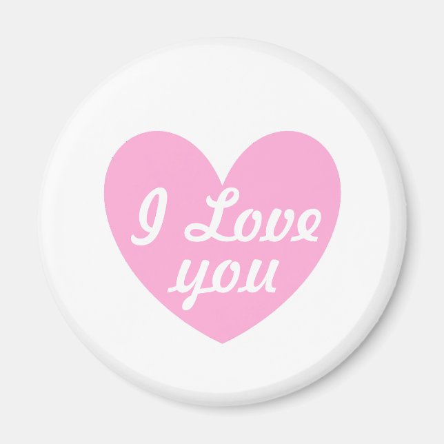 Imán Candy de algodón Corazón de polka rosa en blanco (Frente)