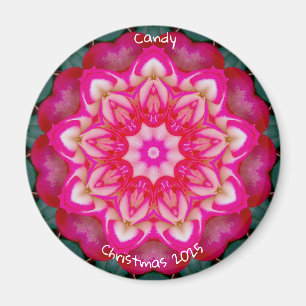 Imán CANDY ~ Fractal de Rosa en miniatura personalizado