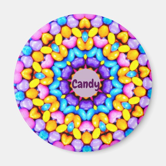 Imán CANDY ~ Fractal del patrón personalizado de Pascua (Frente)