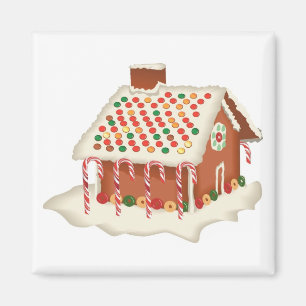 Imán Candy Gingerbread Cottage Navidades de vacaciones