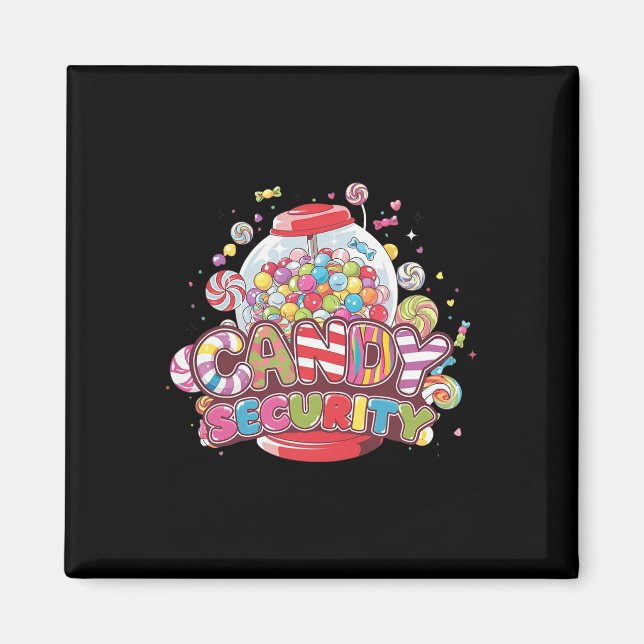 Imán Candy Security Funny Chicas de disfraces de Hallow (Frente)