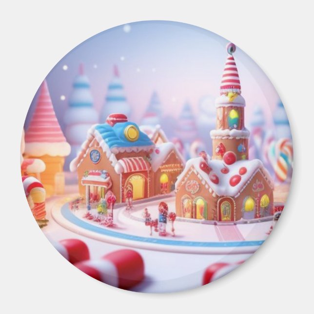 Imán Candyland/Ciudad de la fantasía/imán (Frente)