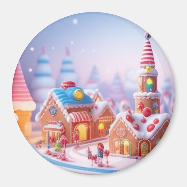 Imán Candyland/Ciudad de la fantasía/imán (Frente)
