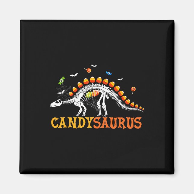 Imán Candysaurus Candy Corn Dinosaur Esqueleto Feliz Mi (Frente)