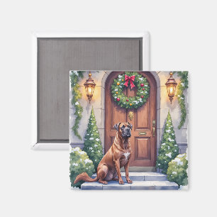 Imán Cane Corso Gran Puerta Evergreen Arte de Navidad
