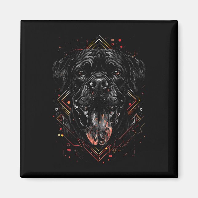 Imán Cane Corso Tattoo Dog Lover Mastiff Art Dog Face (Frente)
