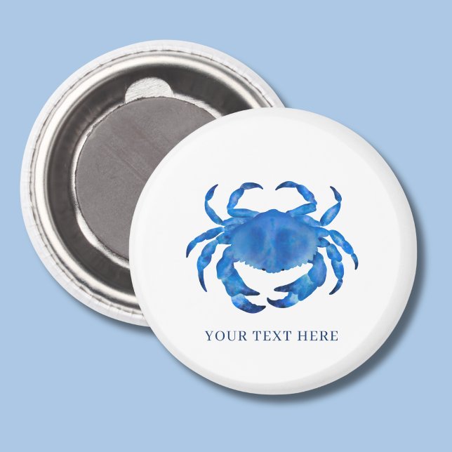 Imán Cangrejo azul costero (Blue coastal crab personalized magnet)