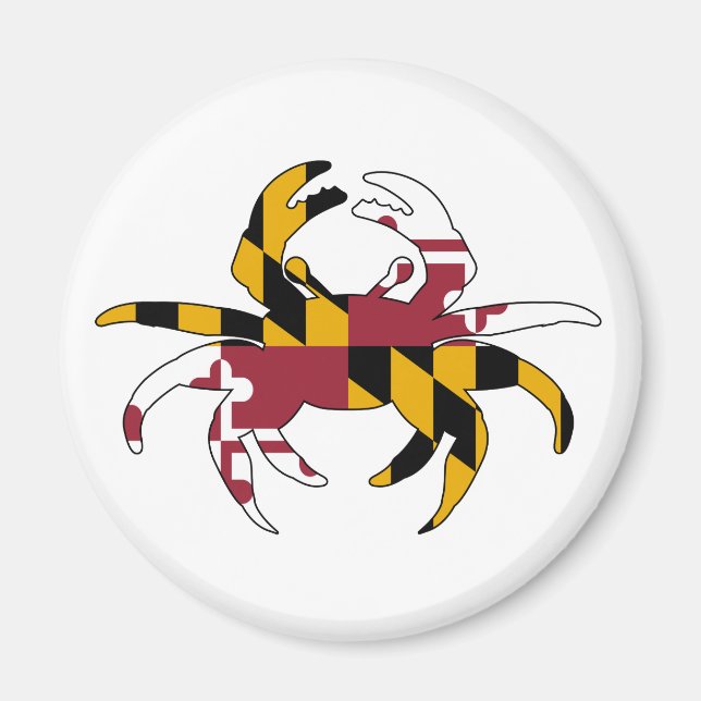 Imán Cangrejo con bandera de Maryland (Frente)
