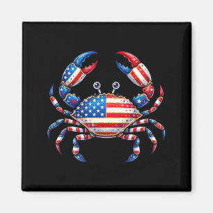 Imán Cangrejo de bandera americana Patriótico mariscos
