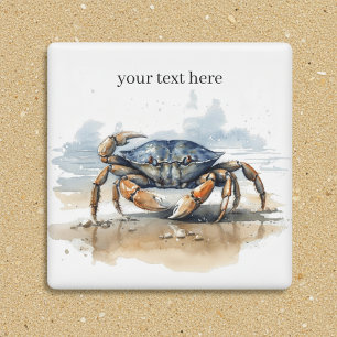 Imán Cangrejo de Playa Acuarela, personalizado