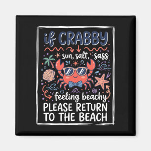 Imán Cangrejo de playa lindo si está gruñón con gafas d