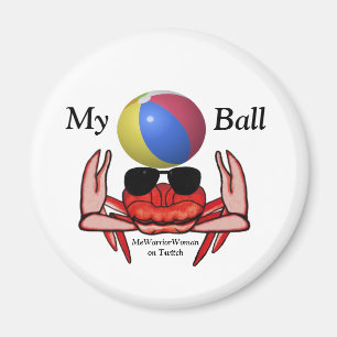 Imán Cangrejo de playa, mi pelota, mujer guerrera en Tw