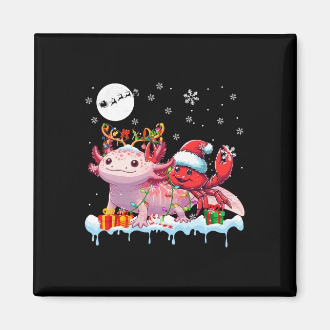 Imán Cangrejo de Santa Cruz montando Navidades de renos (Frente)