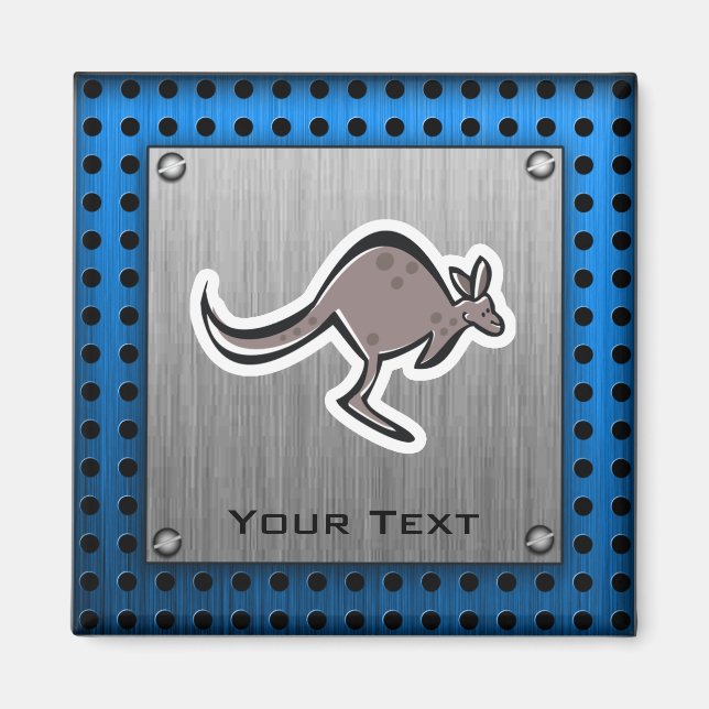 Imán Canguro Cute; aspecto Metalizado (Frente)