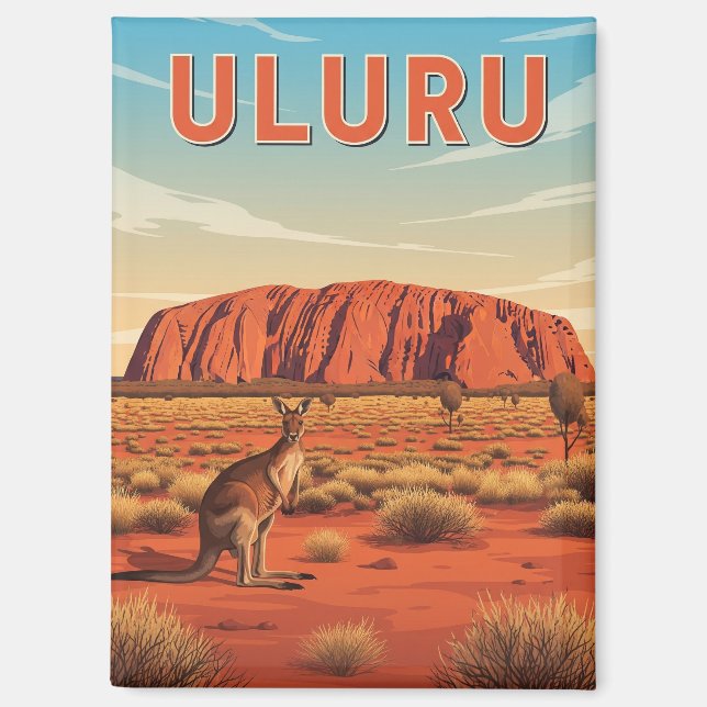 Imán Canguro en Uluru Australia (Anverso)