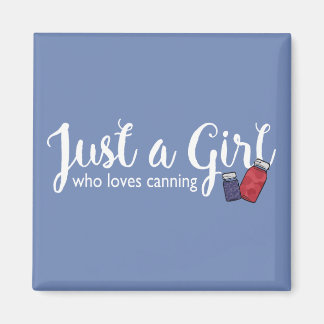 Imán Canning Love Just a Chica Mason Jar Magnet Whxt