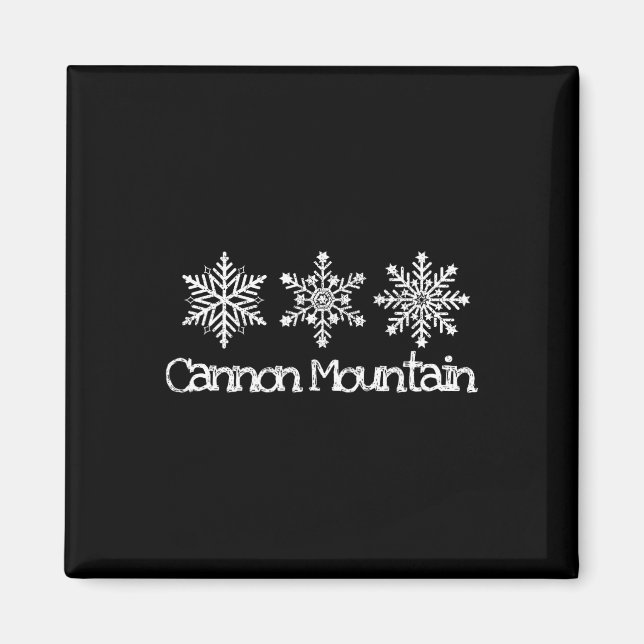 Imán Cannon Mountain Franconia Notch Snowflakes Ski Ski (Frente)