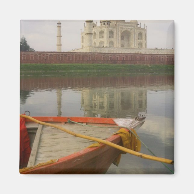 Imán Canoa en el agua con Taj Mahal, Agra, India (Frente)