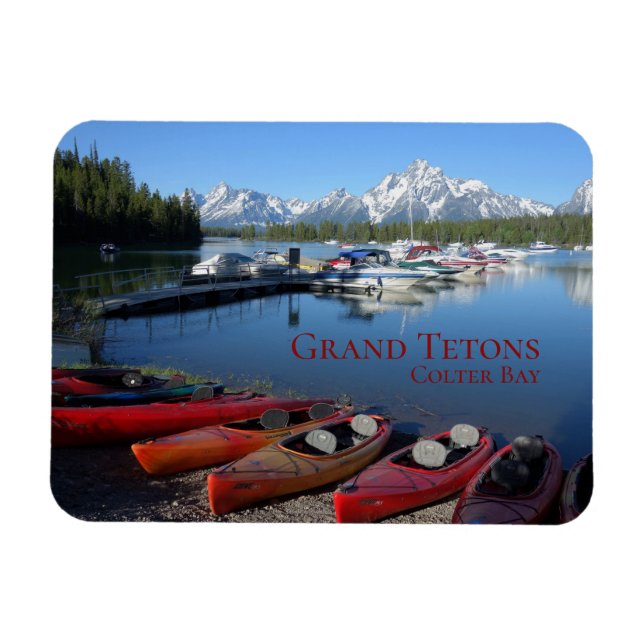 Imán Canoes Gran Teton Parque Nacional Colter Bay Viaje (Horizontal)