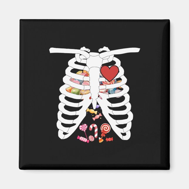 Imán Cañón de Skeleton Cage X-ray Candy Funny Costo de  (Frente)