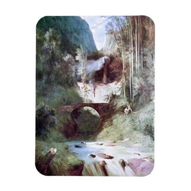 Imán Cañón forestal (por Carl Blechen) (Vertical)