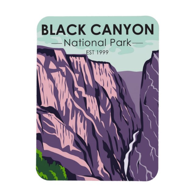 Imán Cañón Negro De La Vendimia Del Parque Nacional Gun (Vertical)