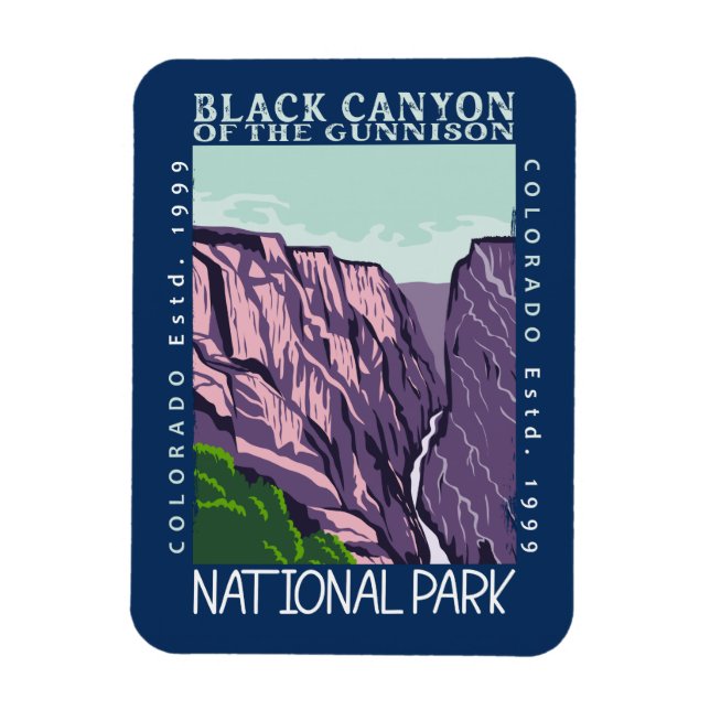 Imán Cañón Negro Del Parque Nacional Gunnison Retro (Vertical)