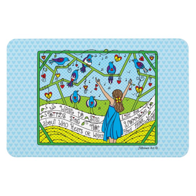 Imán Canta Como Los Aves Sing_Flexible Magnet 6"x4" (Horizontal)
