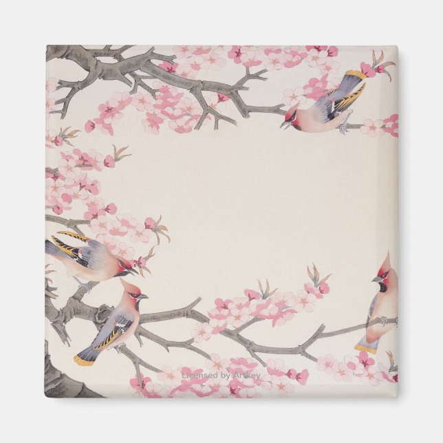 Imán Cantando pájaros en primavera (Frente)