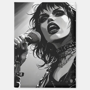 Imán Cantantes góticos punk de estilo cómic gráfico BW