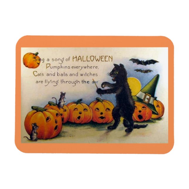 Imán Cantar una canción de la cosecha de Halloween (Horizontal)