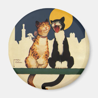 Imán Canto de gatos vintage, animales graciosos y tonto