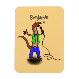 Imán Canto gracioso de lagarto con personalizado de mic