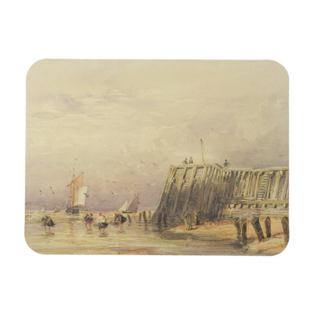 Imán Capa de mar con barcazas de vela y figuras de (Horizontal)