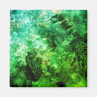 Imán Capas de cristales verdes