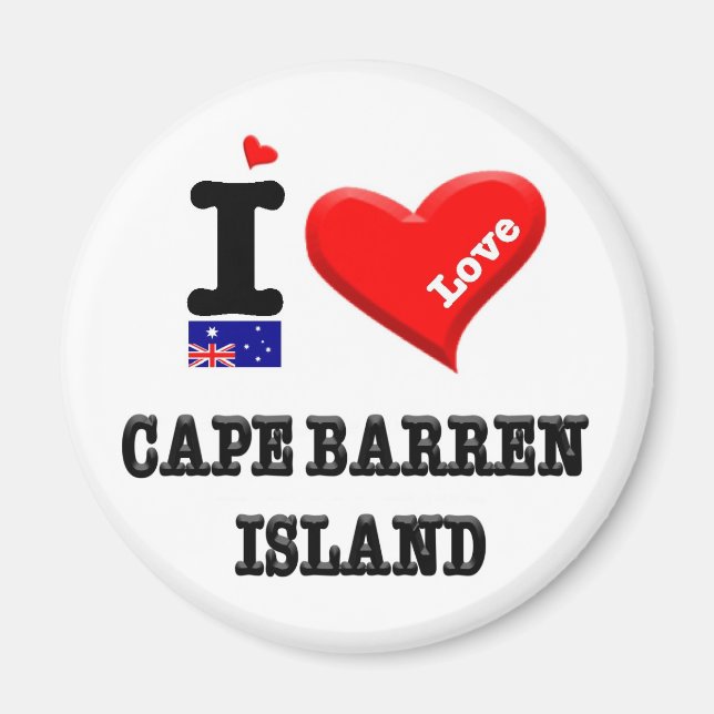 Imán CAPE BARREN ISLAND - I Love (Frente)